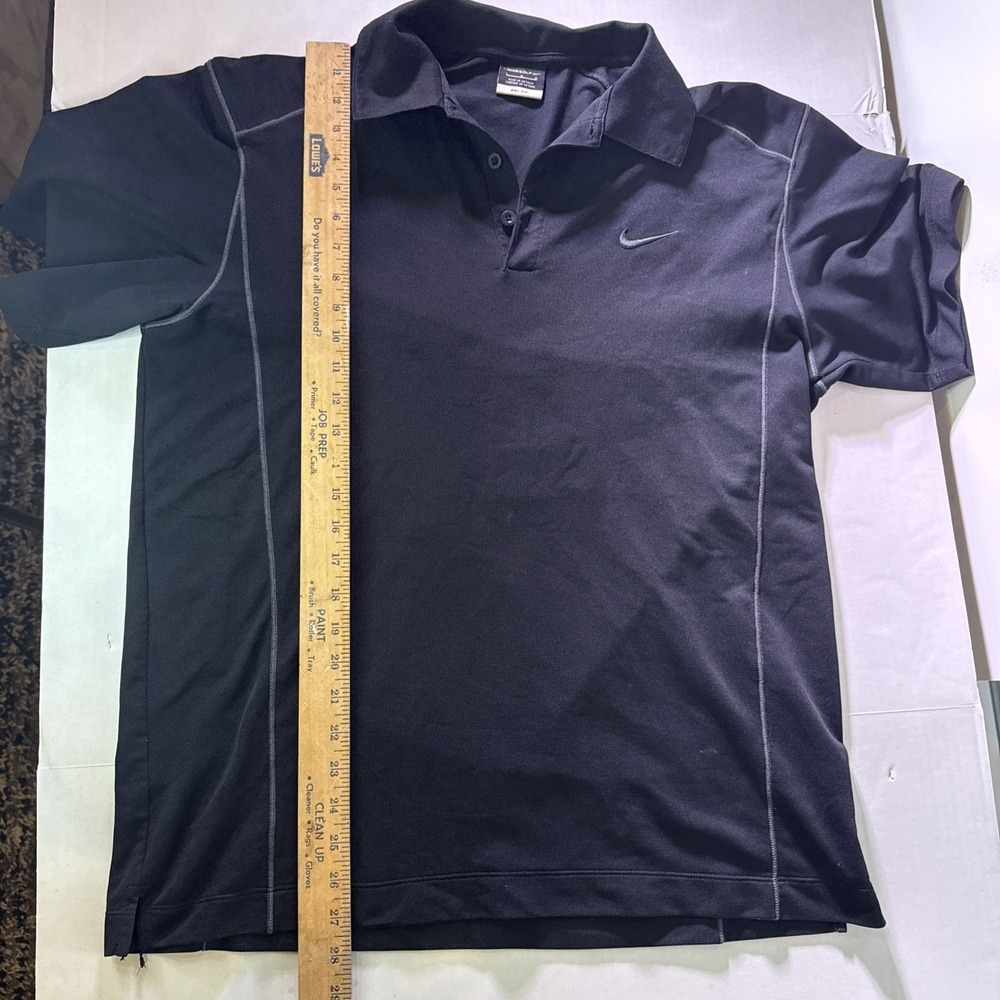Nike Golf Polo Shirt Mens Large Black Dri-FIT Performance Athletic Casual Logo - Picture 2 of 7